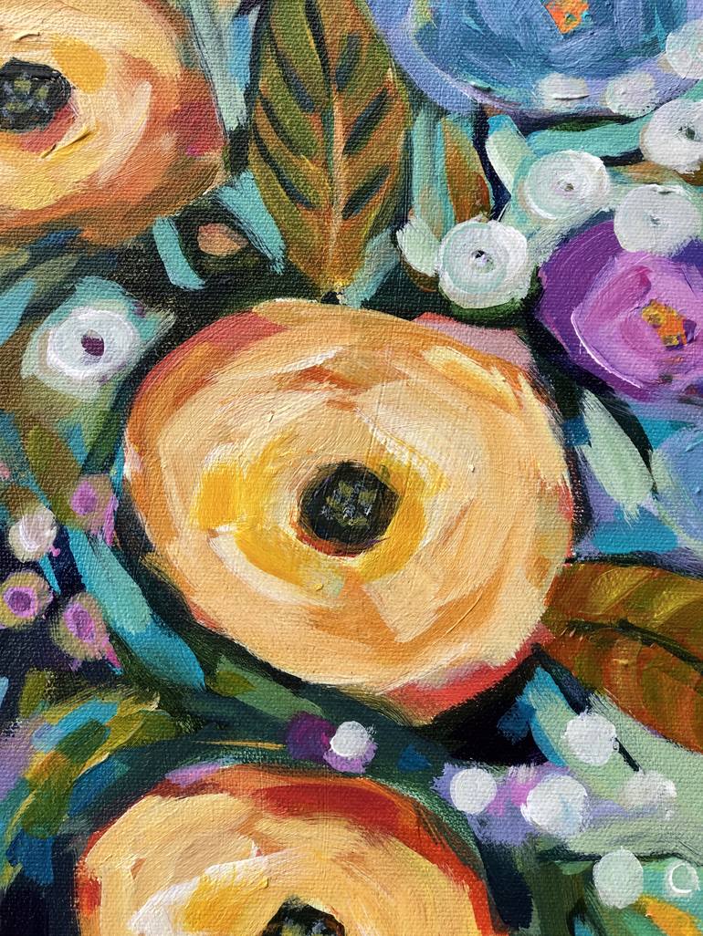 Original Abstract Floral Painting by Filomena Booth