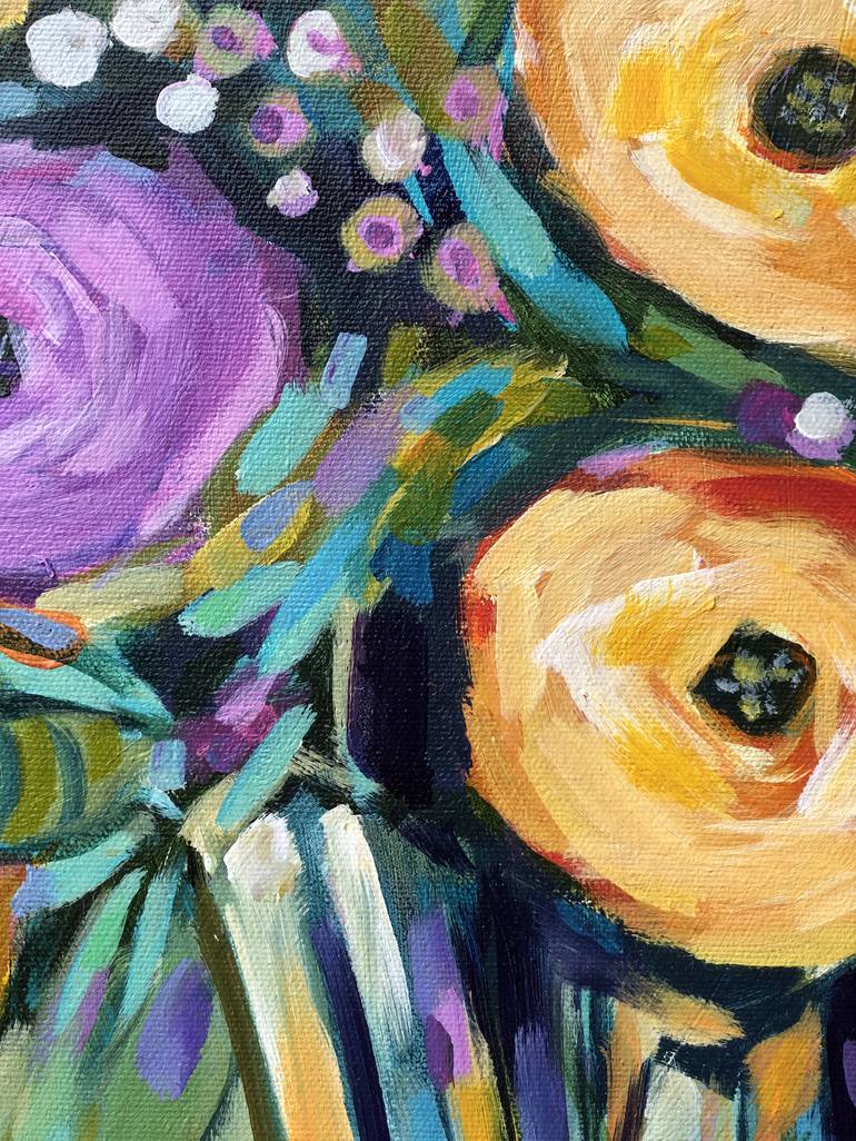 Original Abstract Floral Painting by Filomena Booth