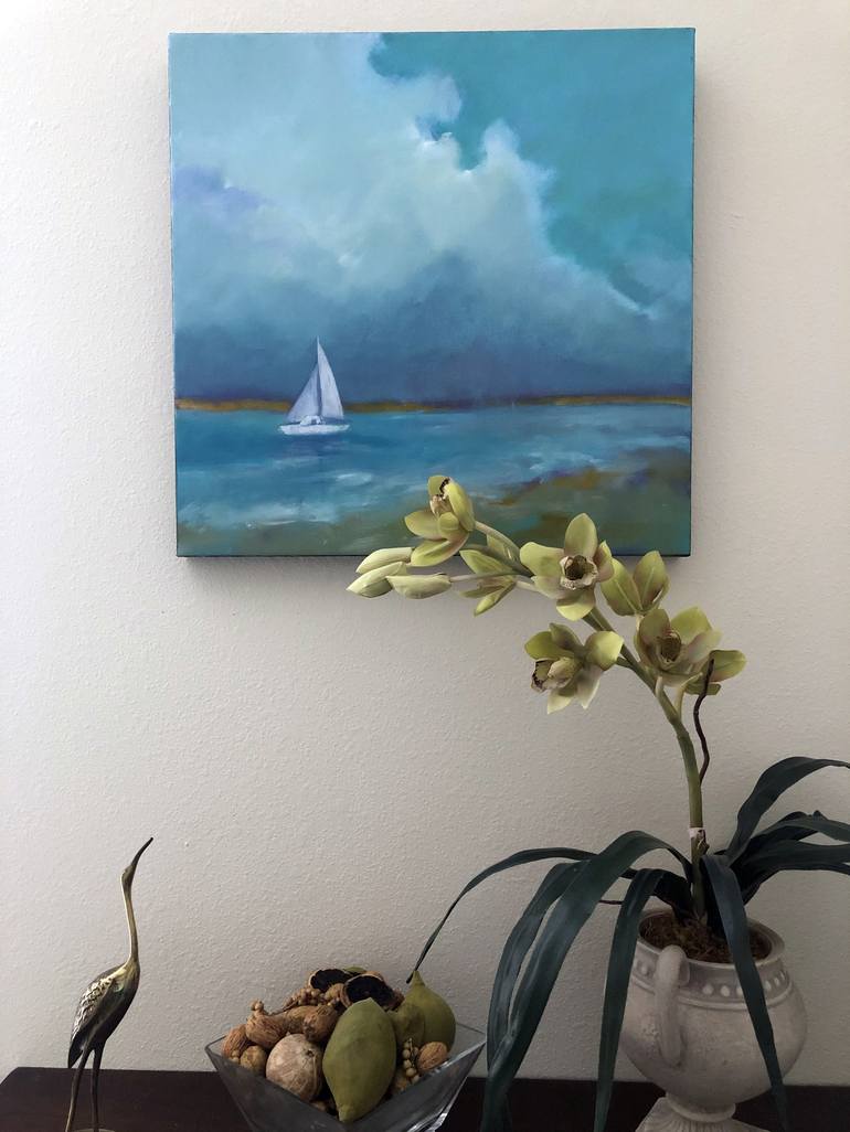 Original Impressionism Boat Painting by Filomena Booth