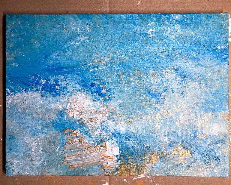 Original Abstract Expressionism Seascape Drawing by Hiroki Ogata