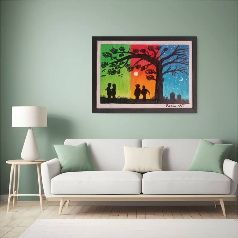 Original Abstract Love Painting by Firoz Art
