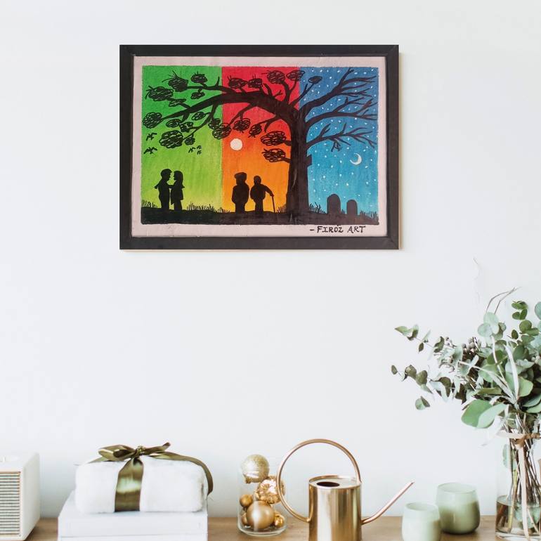 Original Abstract Love Painting by Firoz Art