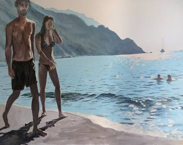 Original Figurative Beach Paintings by karine Bartoli