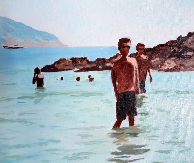 Original Figurative Beach Painting by karine Bartoli