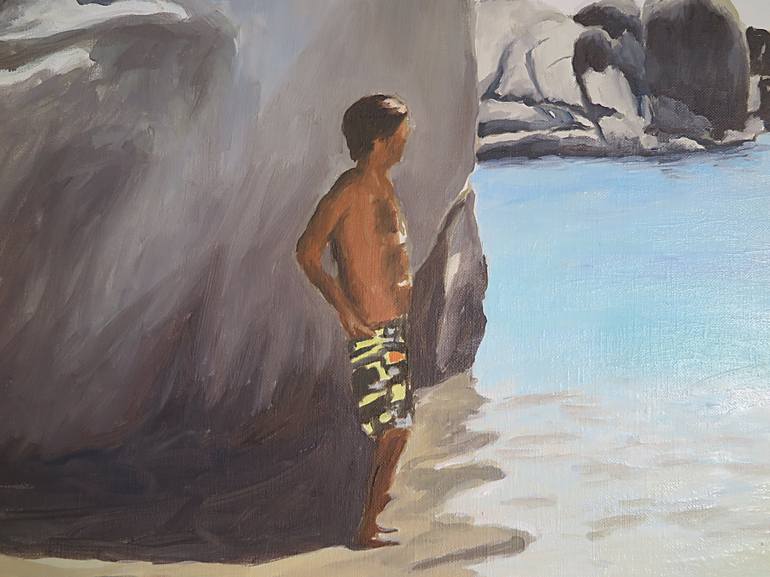 Original Figurative Beach Painting by karine Bartoli