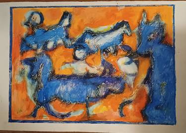 Original Abstract Expressionism Horse Paintings by Doina Enos