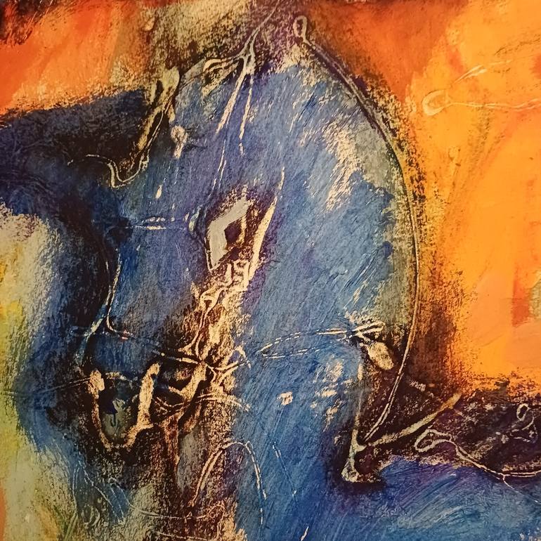 Original Abstract Expressionism Horse Painting by Doina Enos