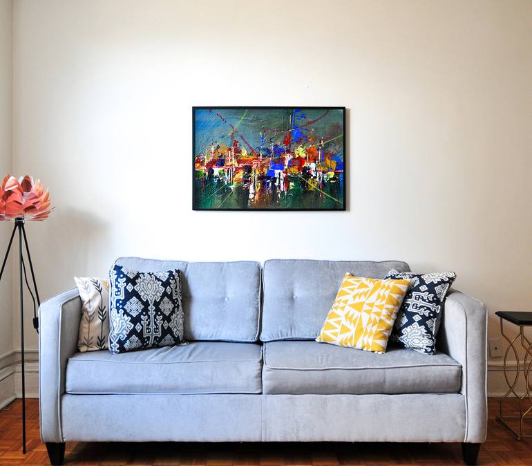 Original Art Deco Abstract Painting by Mahesh Annapure