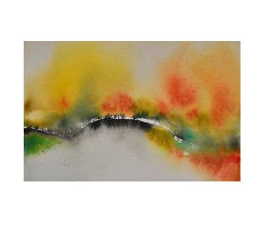 Landscape Abstract, Watercolor on handmade paper- 146 thumb