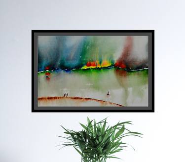 Landscape Impressionism Abstract, Watercolor on paper -152 thumb