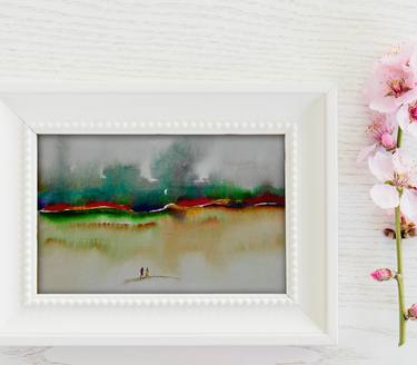 Landscape Impressionism Abstract, Watercolor on paper -153 thumb