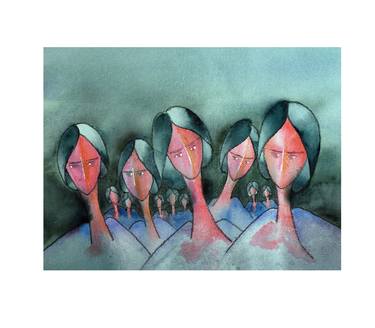 Original Abstract Women Paintings by Mahesh Annapure