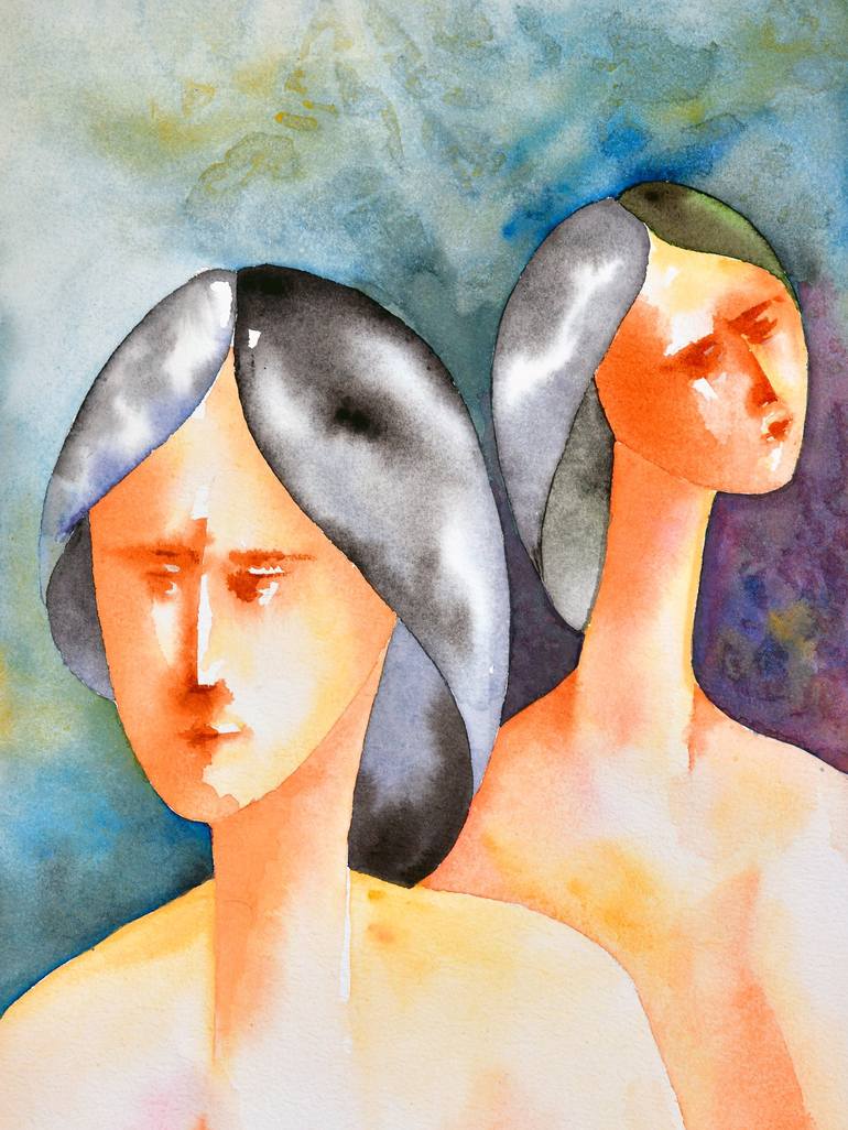 Original Abstract Expressionism Women Paintings by Mahesh Annapure