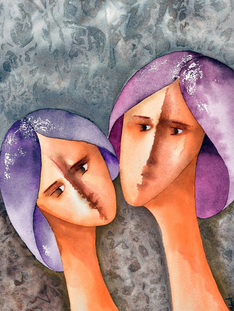 Original Abstract Expressionism Women Paintings by Mahesh Annapure