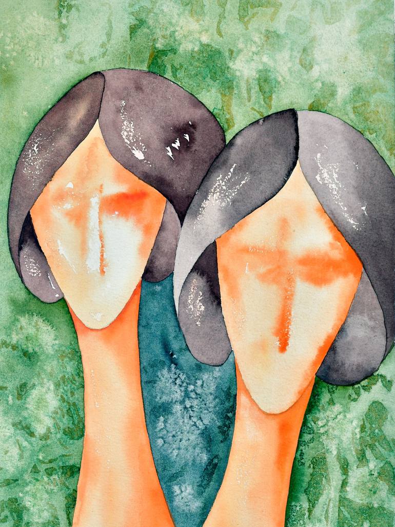 Original Abstract Expressionism Women Paintings by Mahesh Annapure