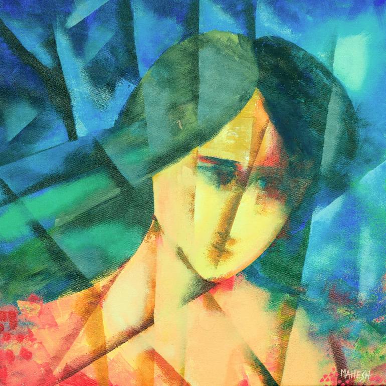 Original Abstract Expressionism Geometric Paintings by Mahesh Annapure