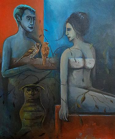 Original Figurative Love Paintings by Mohit Jangra