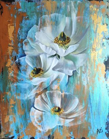 Original Abstract Floral Paintings by Arianna Squicquaro