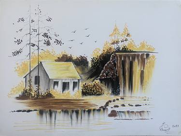 Print of Landscape Drawings by OB Ahmadi