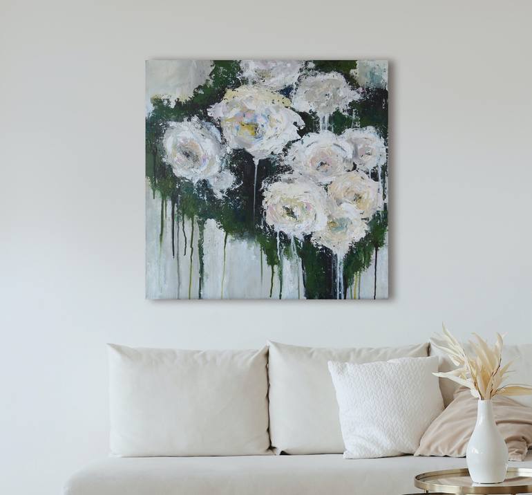 Original Abstract Floral Painting by Rita Gor