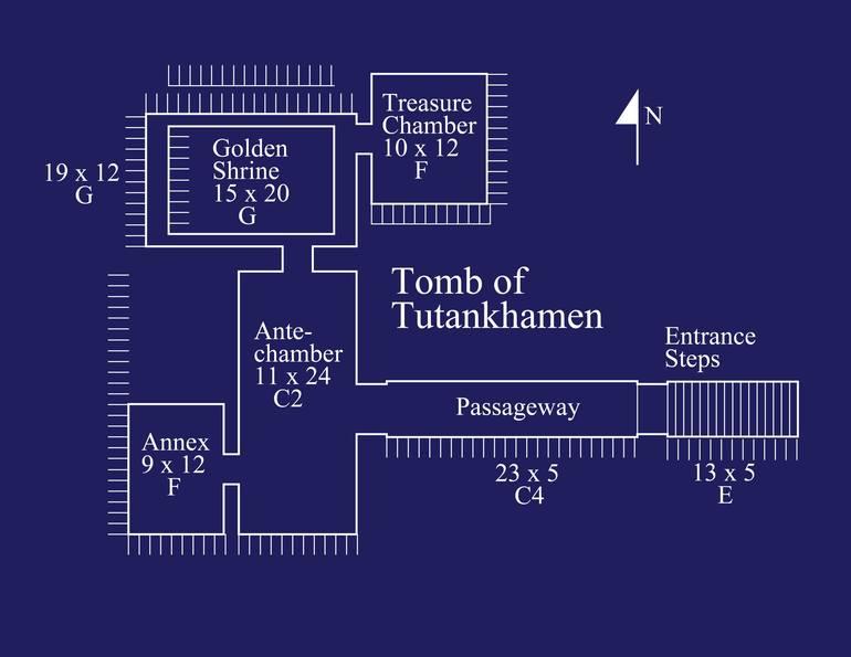 King Tutankhamen's Tomb Floor Plan with Musical Proportions Digital by ...
