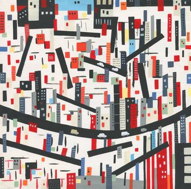 Original Abstract Cities Painting by hyeju cho