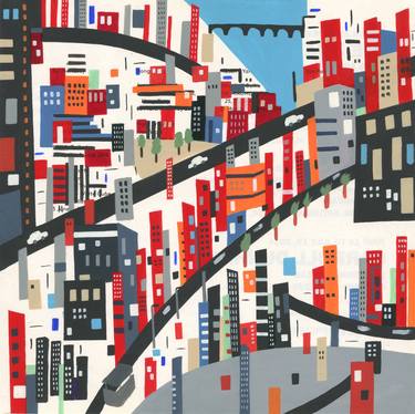 Original Abstract Cities Painting by hyeju cho