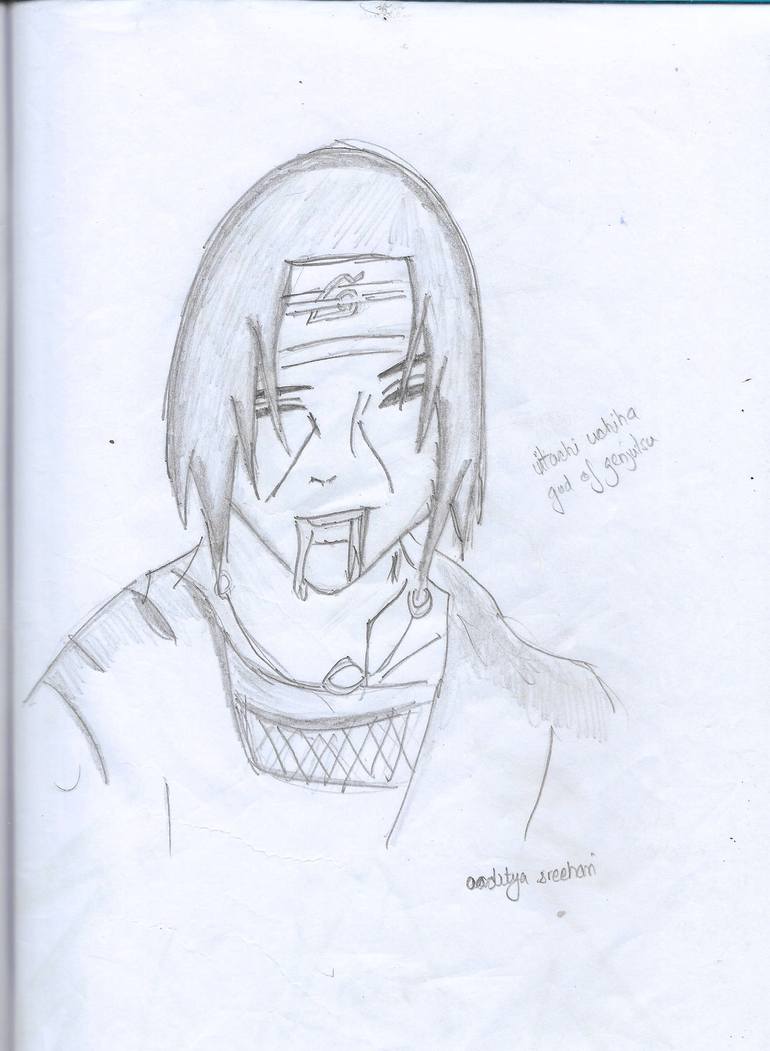 Uchiha Itachi Pencil Sketch Drawing by Aaditya Sreehari | Saatchi Art