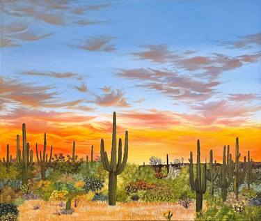 Original Art Deco Landscape Painting by Shyanne Jenkins