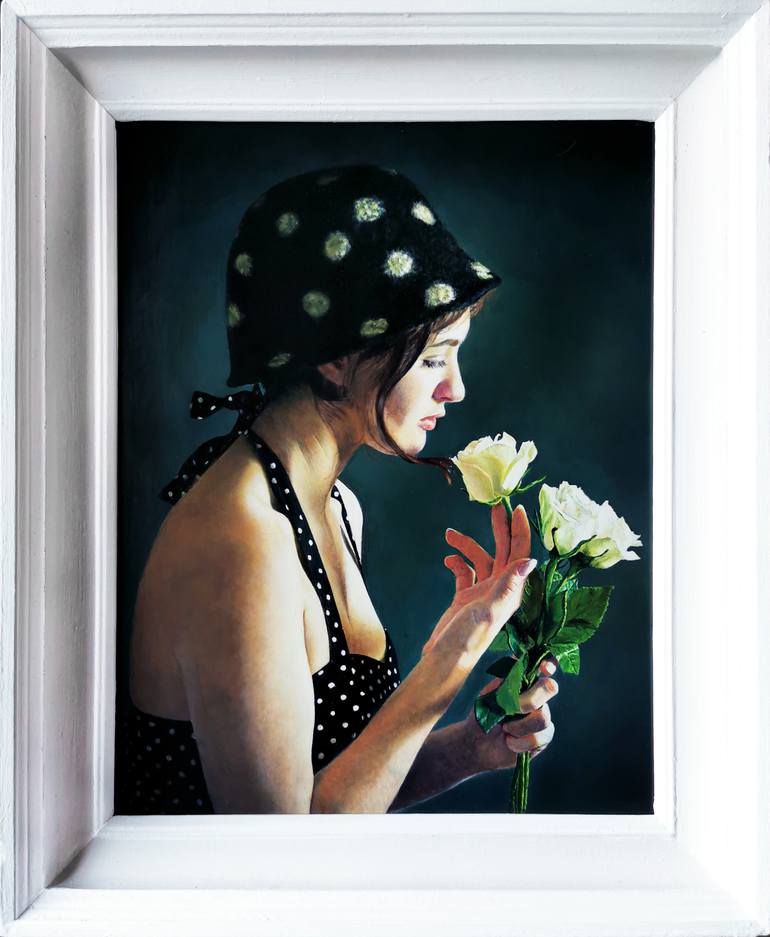 Original Photorealism People Painting by Mike Smith