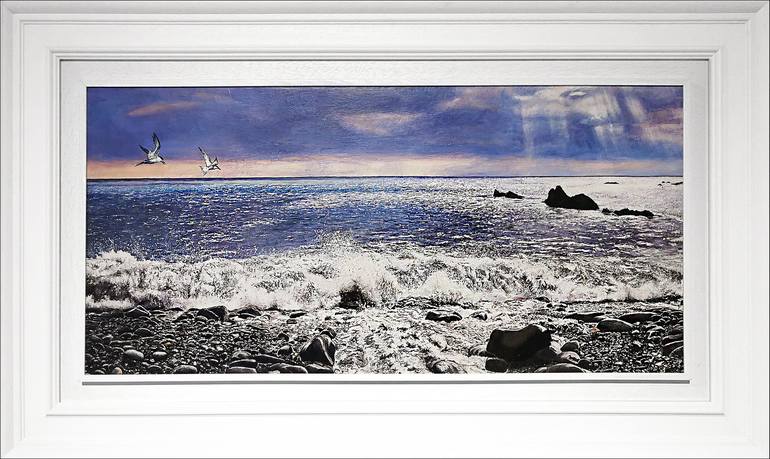 Original Photorealism Seascape Painting by MIKE SMITH