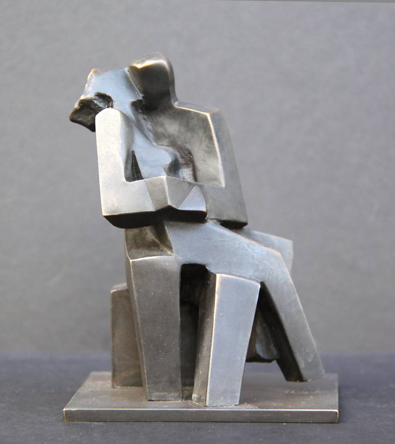 Original Cubism People Sculpture by Mikhail Siimes