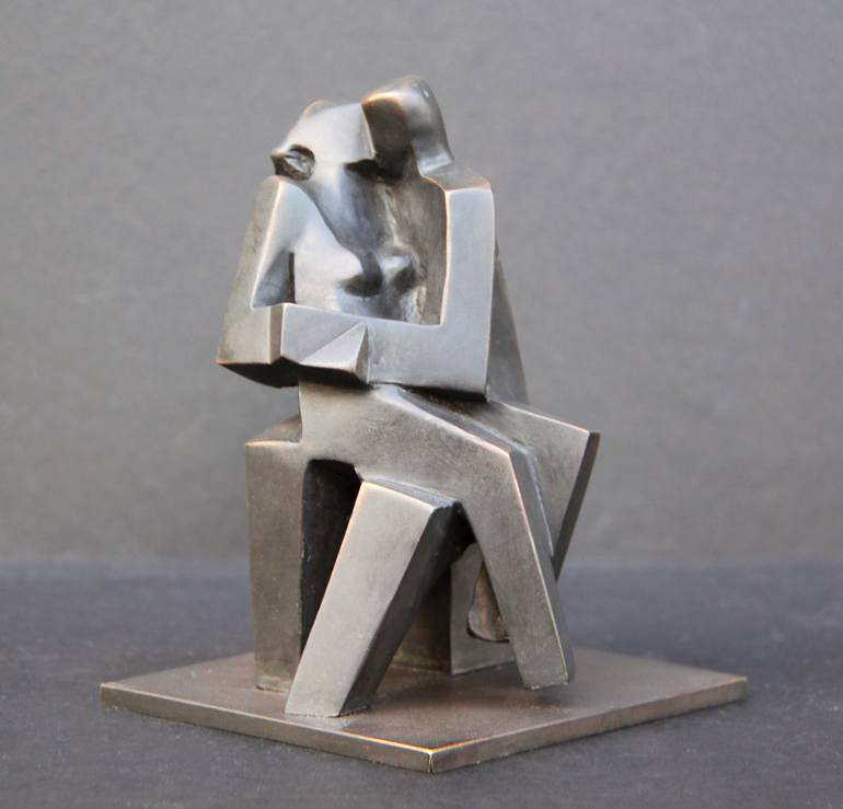 Original Cubism People Sculpture by Mikhail Siimes