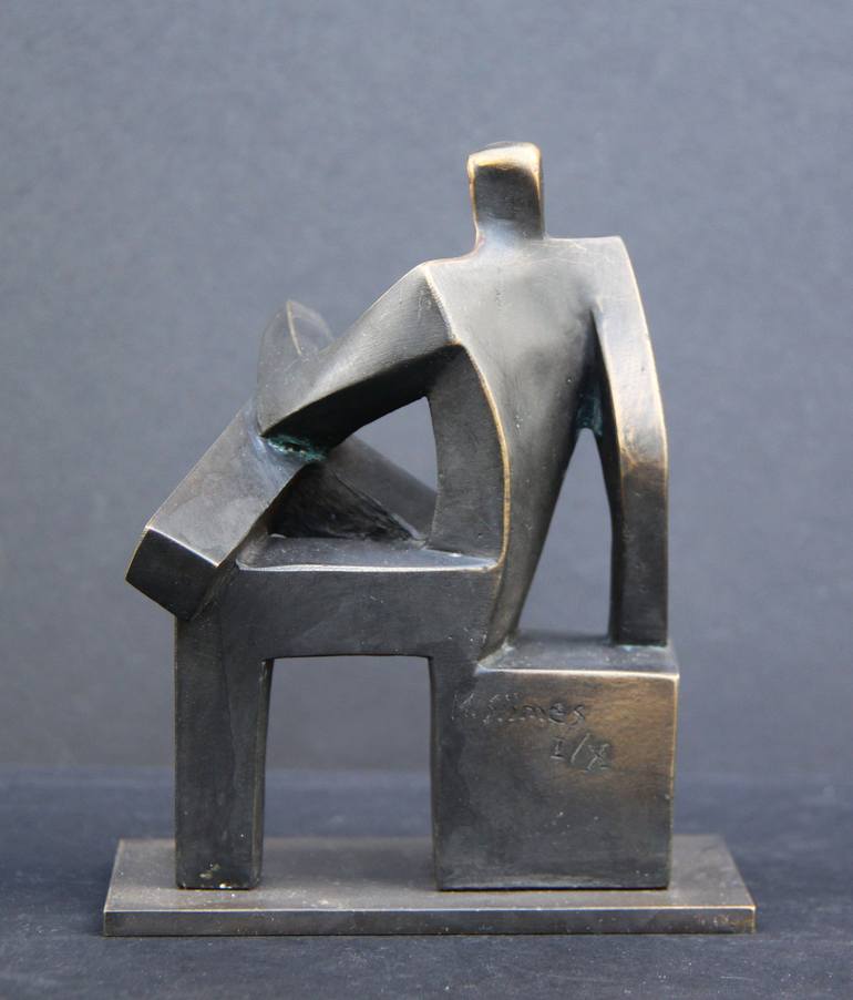 Original Cubism Men Sculpture by Mikhail Siimes