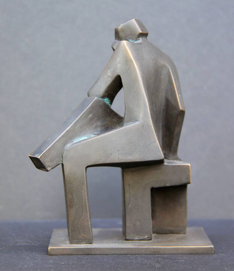 Original Cubism Men Sculpture by Mikhail Siimes