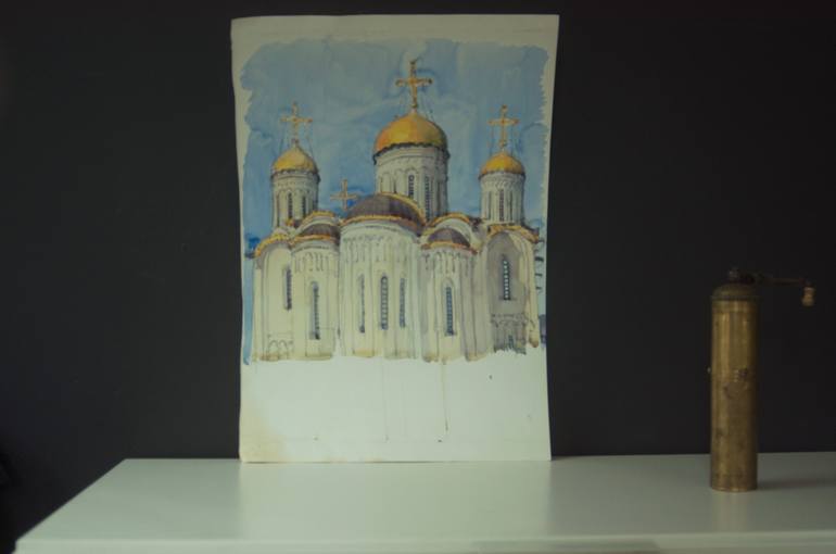 Original Conceptual Architecture Painting by Hennadii Volokitin