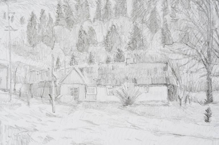 Original Landscape Drawing by Hennadii Volokitin