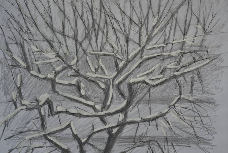 Original Expressionism Tree Drawing by Hennadii Volokitin