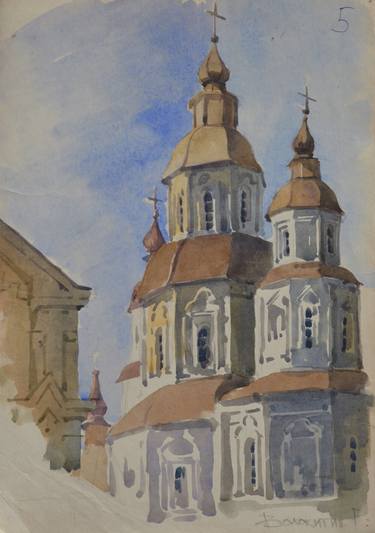 Original Expressionism Architecture Paintings by Hennadii Volokitin