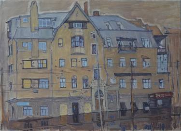 Original Expressionism Architecture Paintings by Hennadii Volokitin