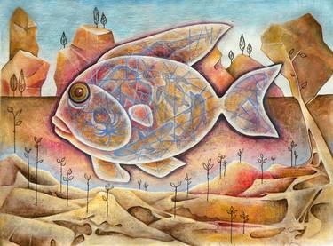 Print of Fish Paintings by Larysa Golik