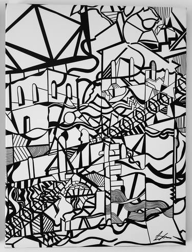 Original Abstract Expressionism Architecture Drawings by Leanne Herrod