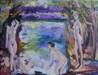 Print of Impressionism Erotic Paintings by Ravil Abdulov