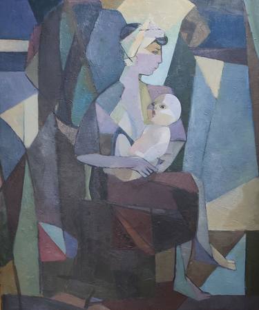 Original Cubism Family Paintings by Ravil Abdulov