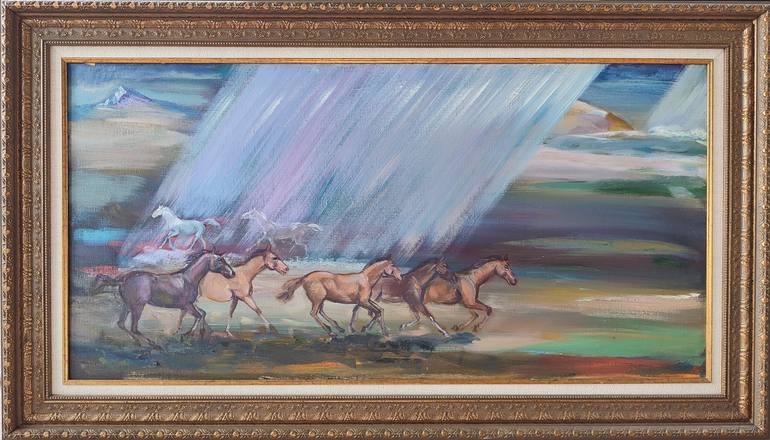 Original Figurative Horse Painting by Ravil Abdulov