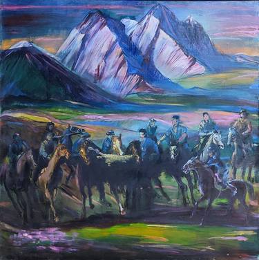 Original Folk Horse Paintings by Ravil Abdulov