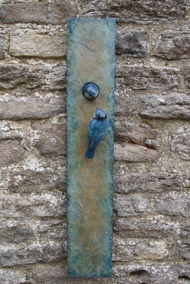 Bronze Blue Tit Wall Plaque thumb