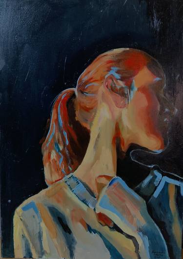 Original Abstract Expressionism People Paintings by Aleksandra Kubacka