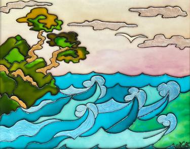 Original Illustration Seascape Paintings by Nazira Nildi