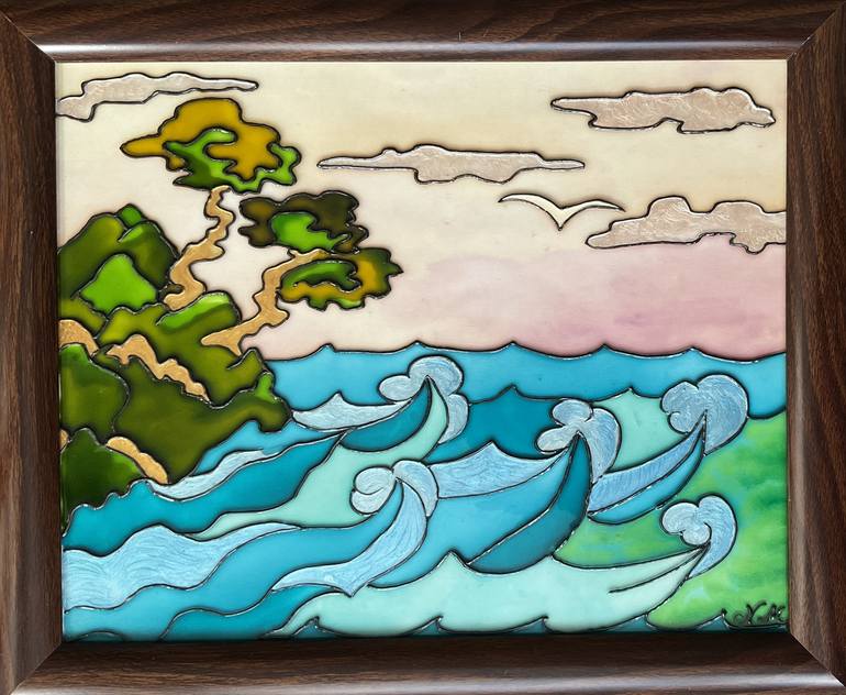 Original Contemporary Seascape Painting by Nazira Nildi